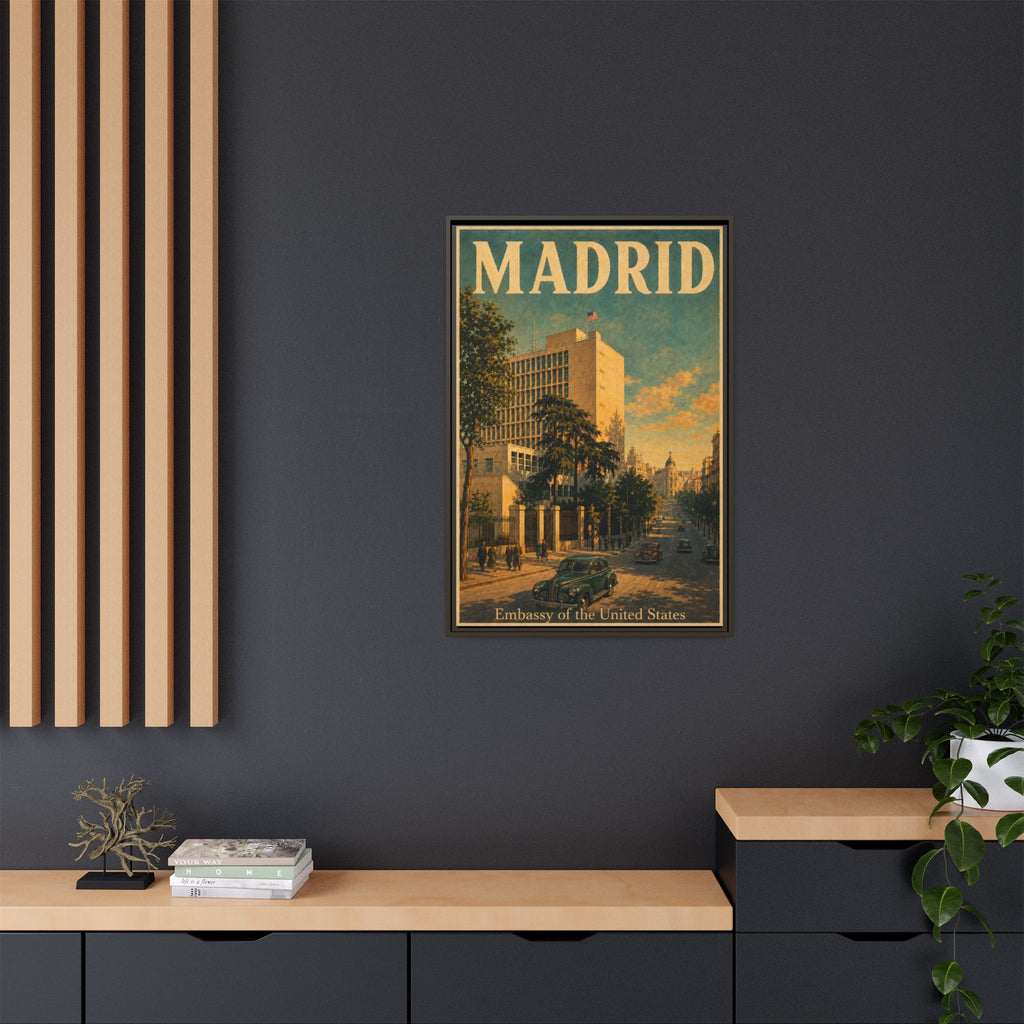 Madrid Embassy Wrapped Canvas Framed