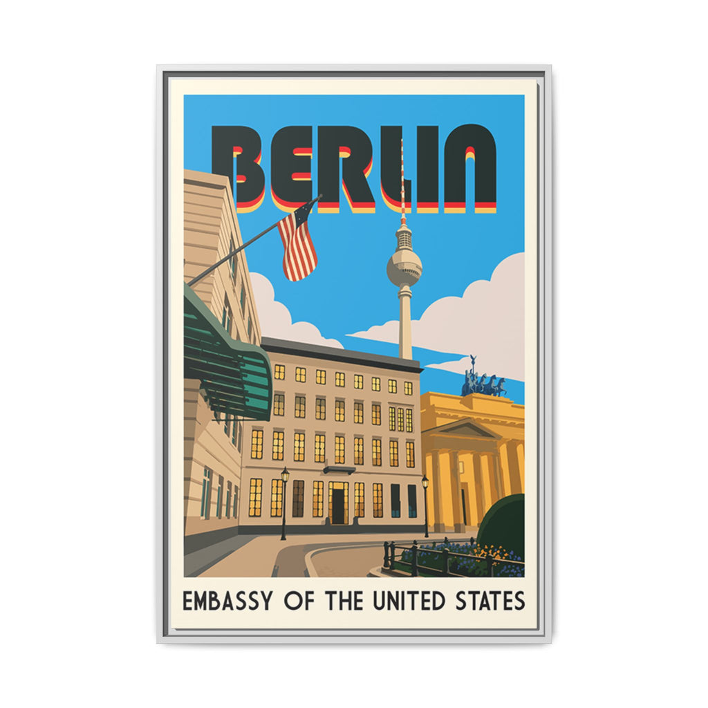 Berlin Embassy Wrapped Canvas Framed