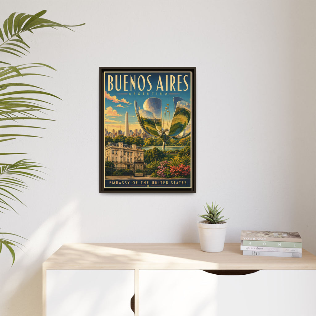 Buenos Aires Embassy Wrapped Canvas Framed