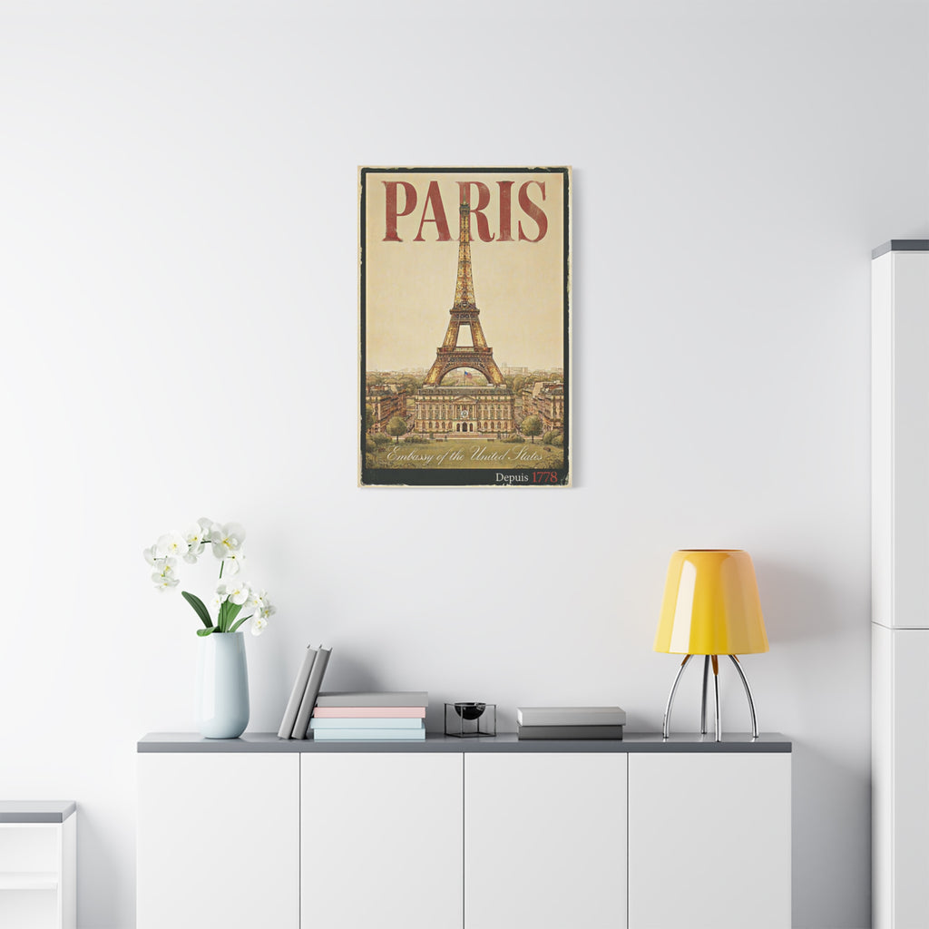 Paris Embassy Wrapped Canvas