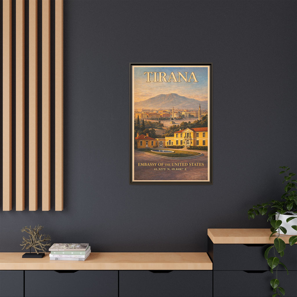 Tirana Embassy Wrapped Canvas Framed