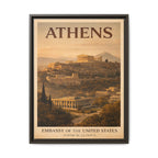 Athens Embassy Wrapped Canvas Framed