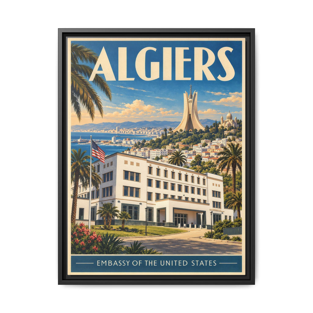 Algiers Embassy Wrapped Canvas Framed