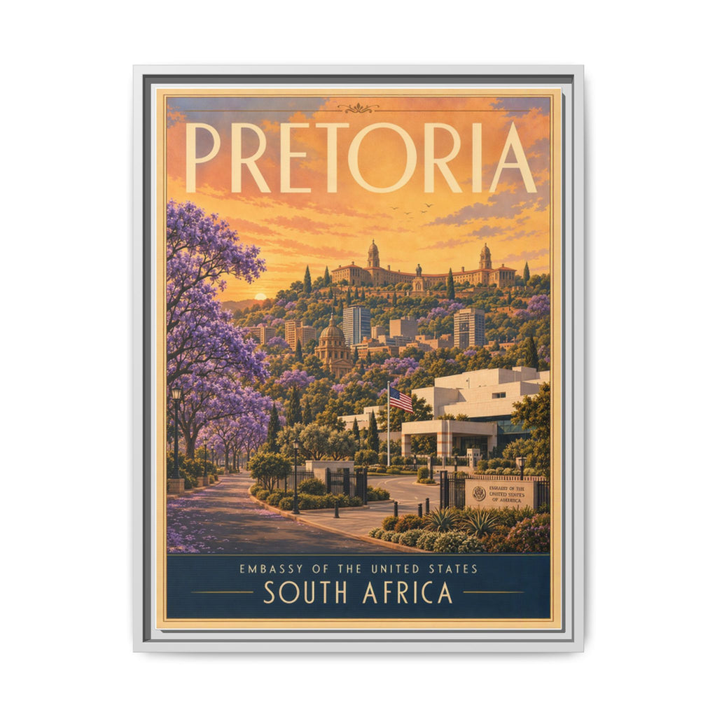Pretoria Embassy Wrapped Canvas Framed