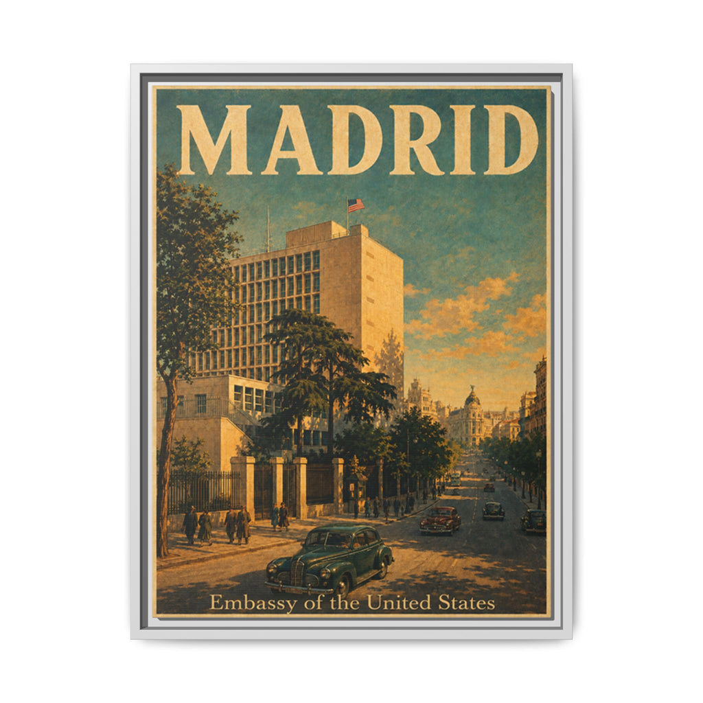 Madrid Embassy Wrapped Canvas Framed
