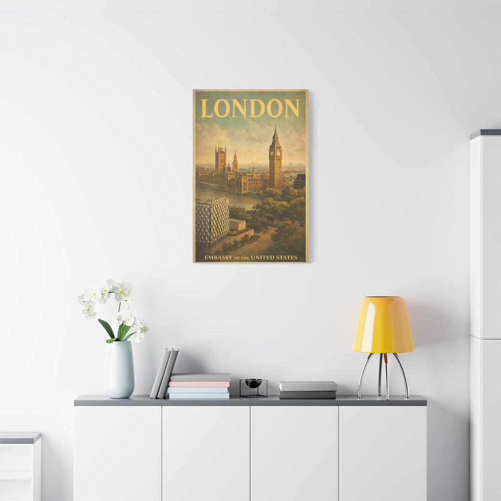 London Embassy Wrapped Canvas