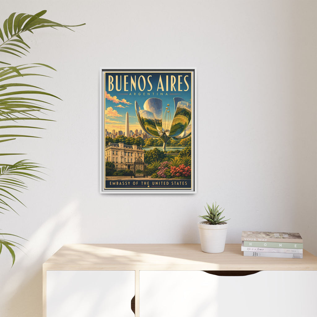 Buenos Aires Embassy Wrapped Canvas Framed