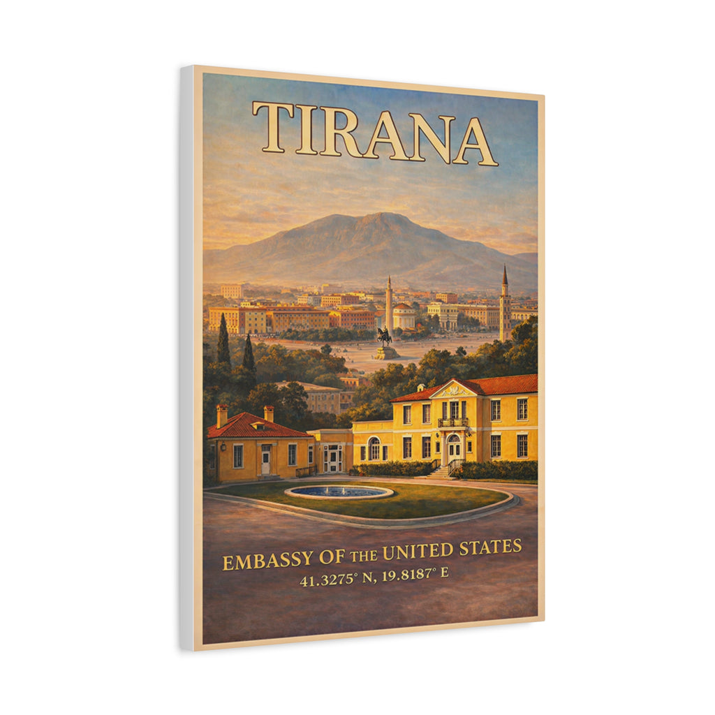 Tirana Embassy Wrapped Canvas