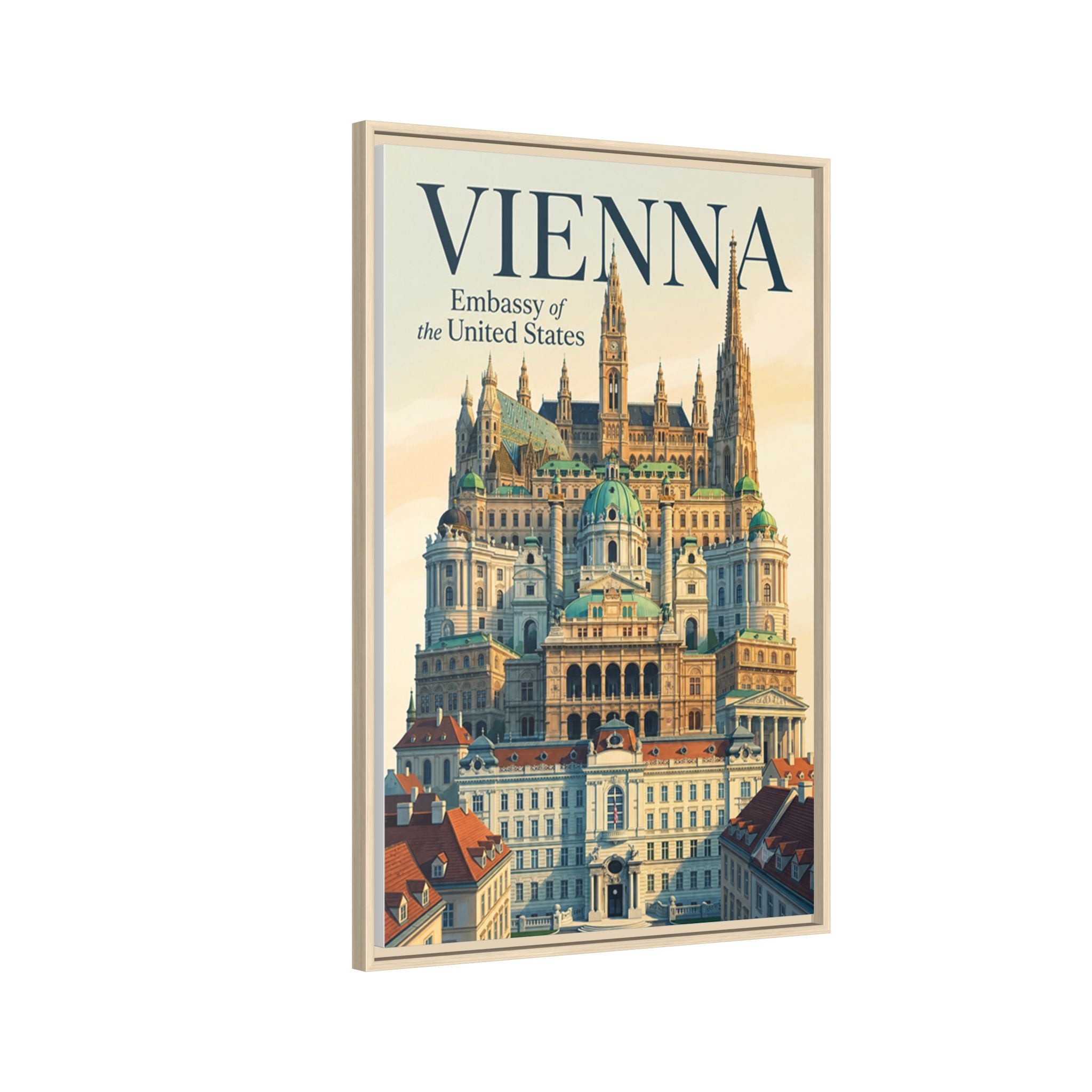 Vienna Embassy Wrapped Canvas Framed
