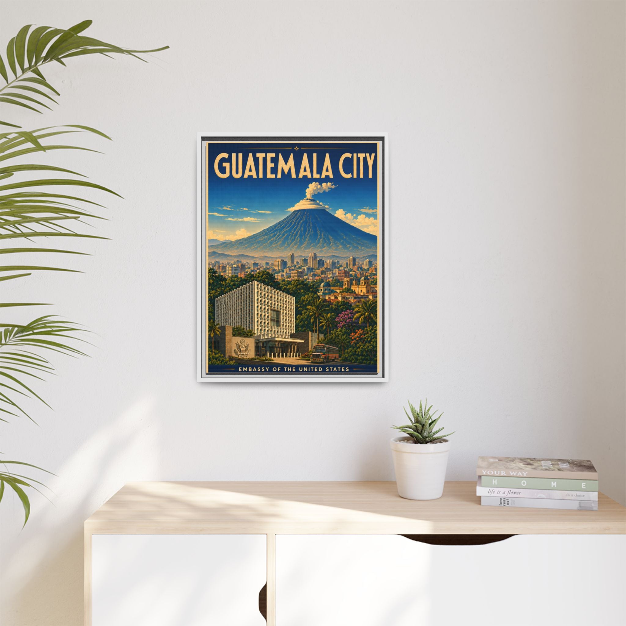 Guatemala City Embassy Wrapped Canvas Framed