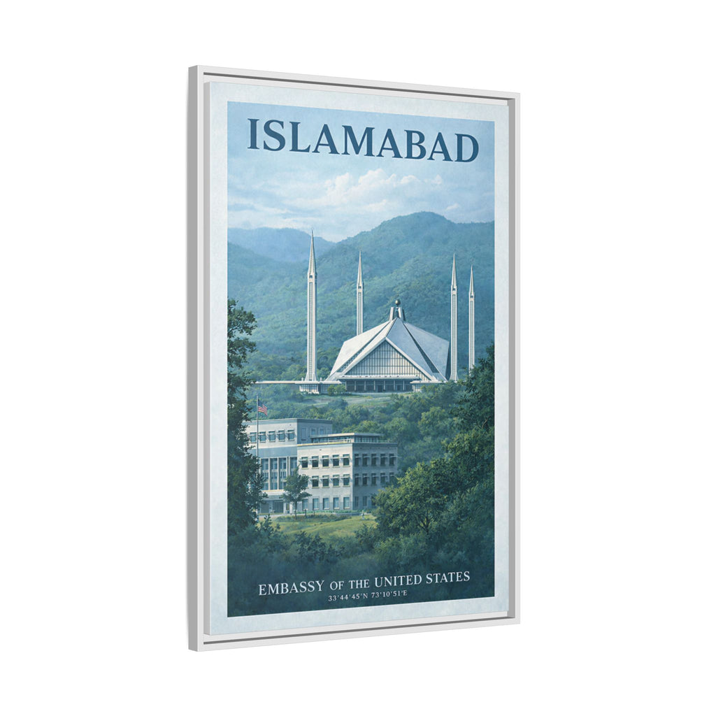 Islamabad Embassy Wrapped Canvas Framed