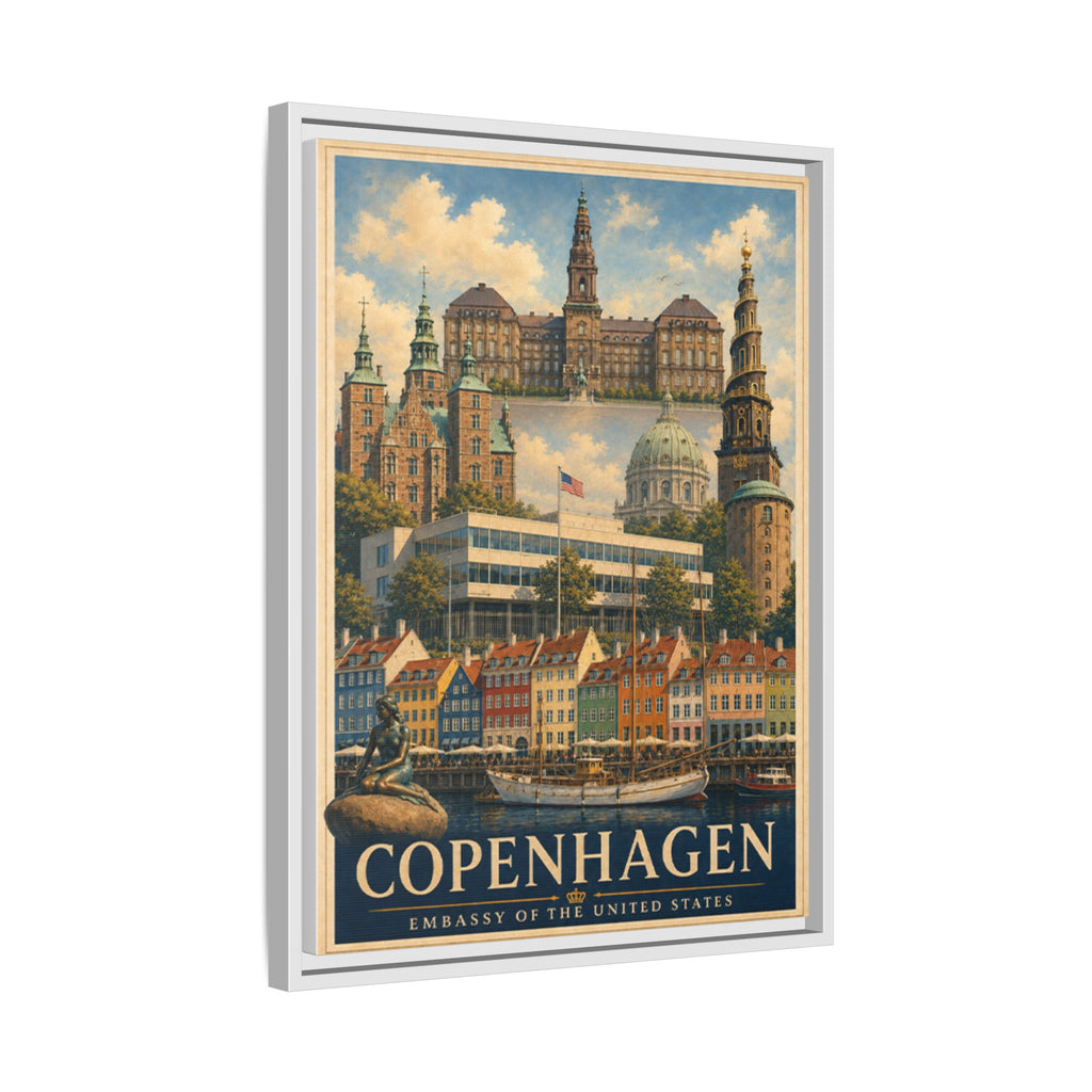 Copenhagen Embassy Wrapped Canvas Framed