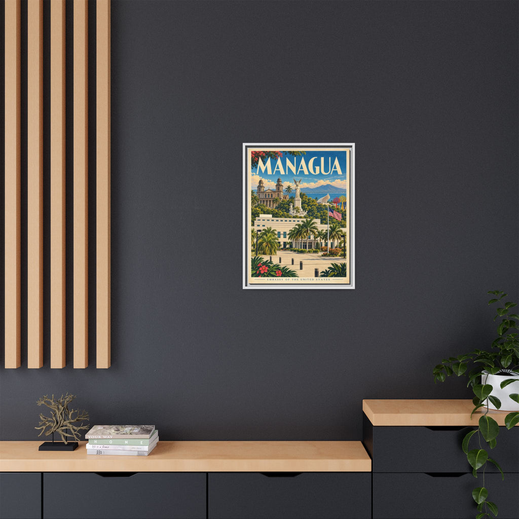 Managua Embassy Wrapped Canvas Framed