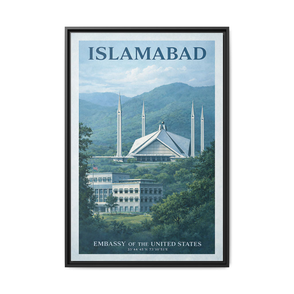 Islamabad Embassy Wrapped Canvas Framed