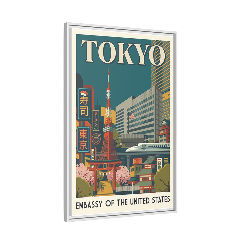 Tokyo Embassy Wrapped Canvas Framed