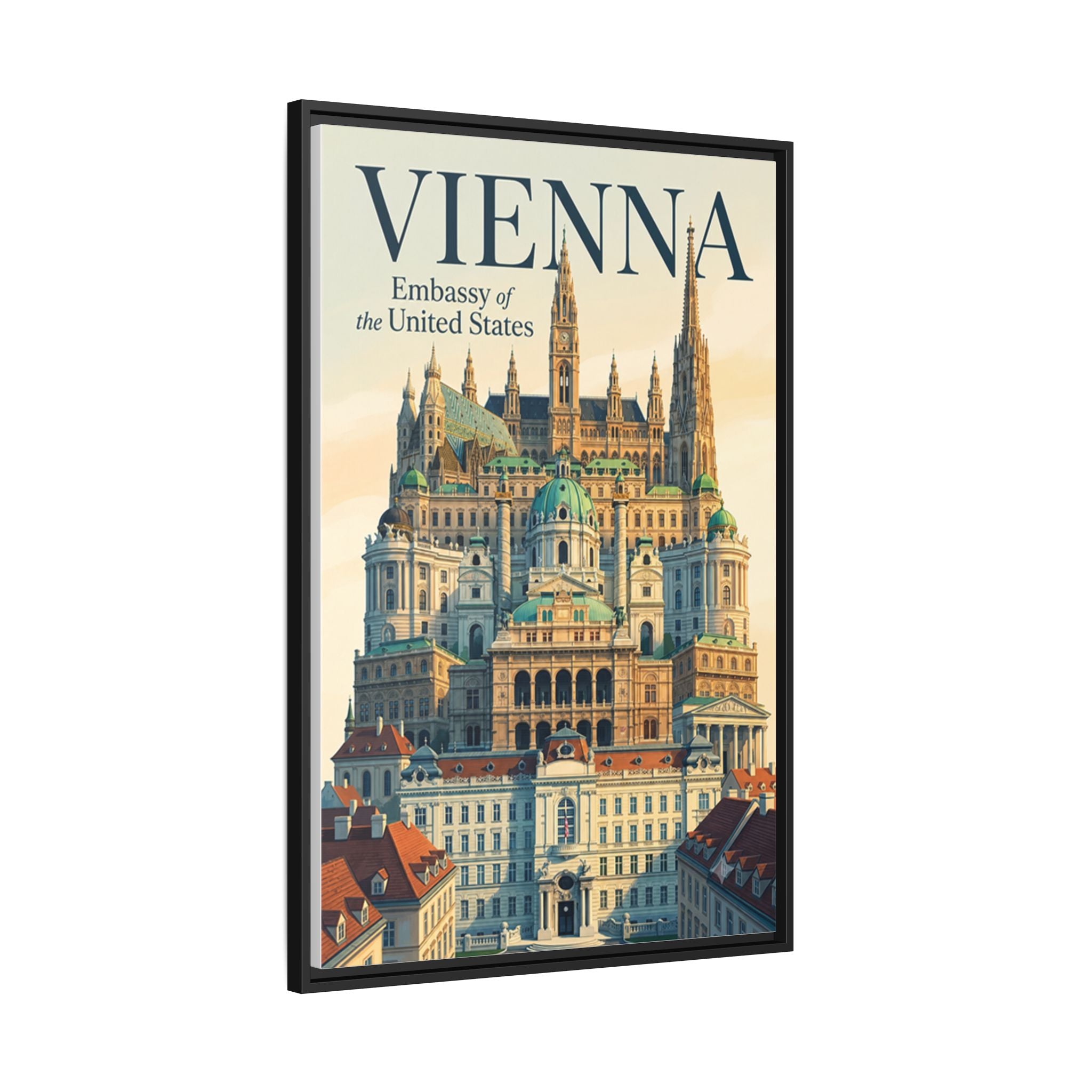 Vienna Embassy Wrapped Canvas Framed
