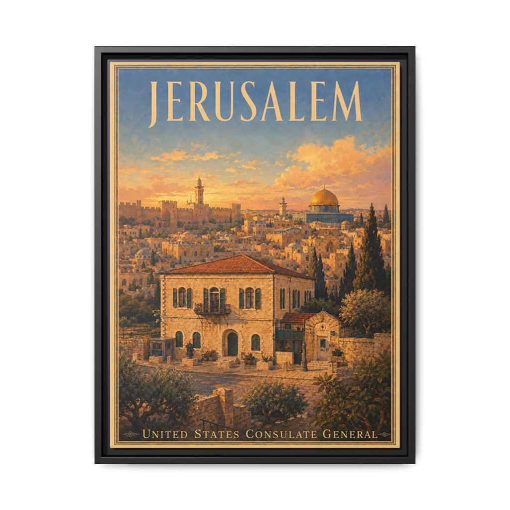 Jerusalem Consulate General Wrapped Canvas Framed