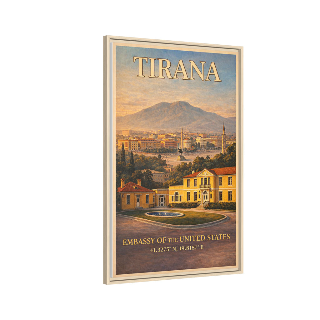 Tirana Embassy Wrapped Canvas Framed