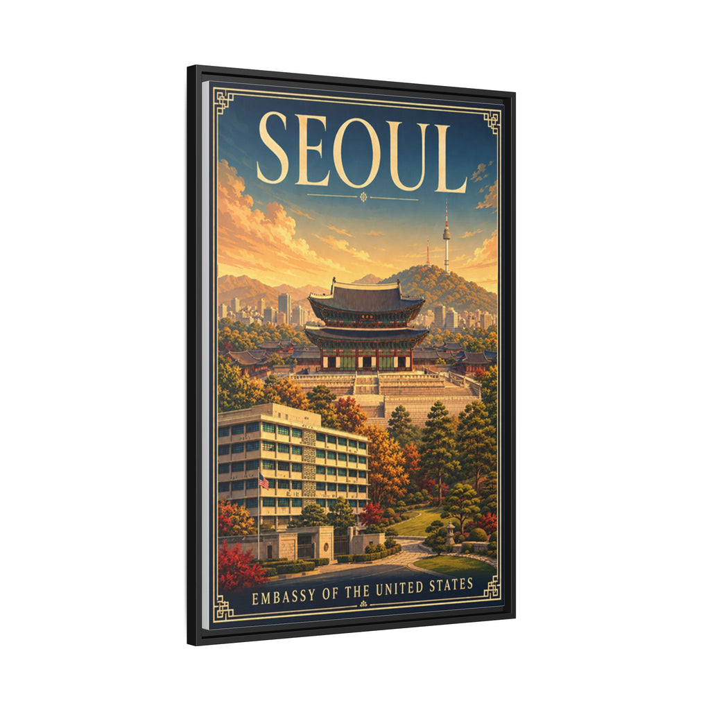 Seoul Embassy Wrapped Canvas Framed