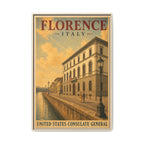 Florence Consulate General Wrapped Canvas Framed