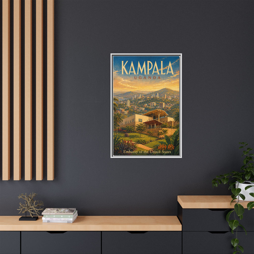 Kampala Uganda Embassy Wrapped Canvas Framed