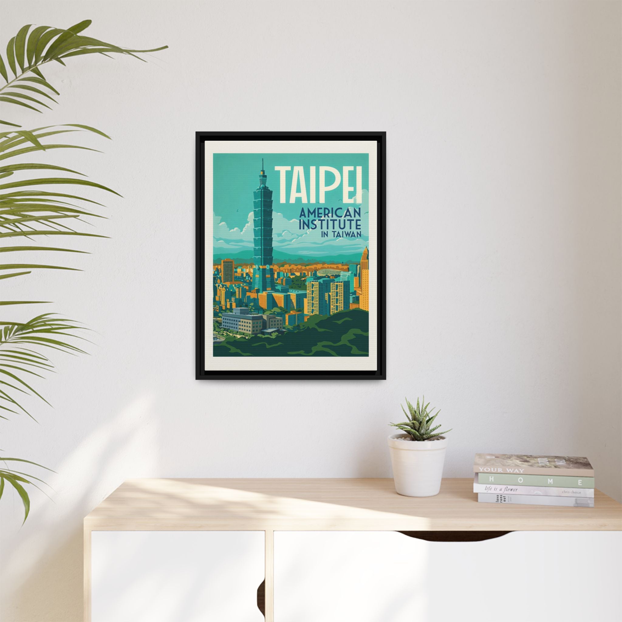 Taipei Embassy Wrapped Canvas Framed