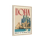 Doha Embassy Wrapped Canvas Framed