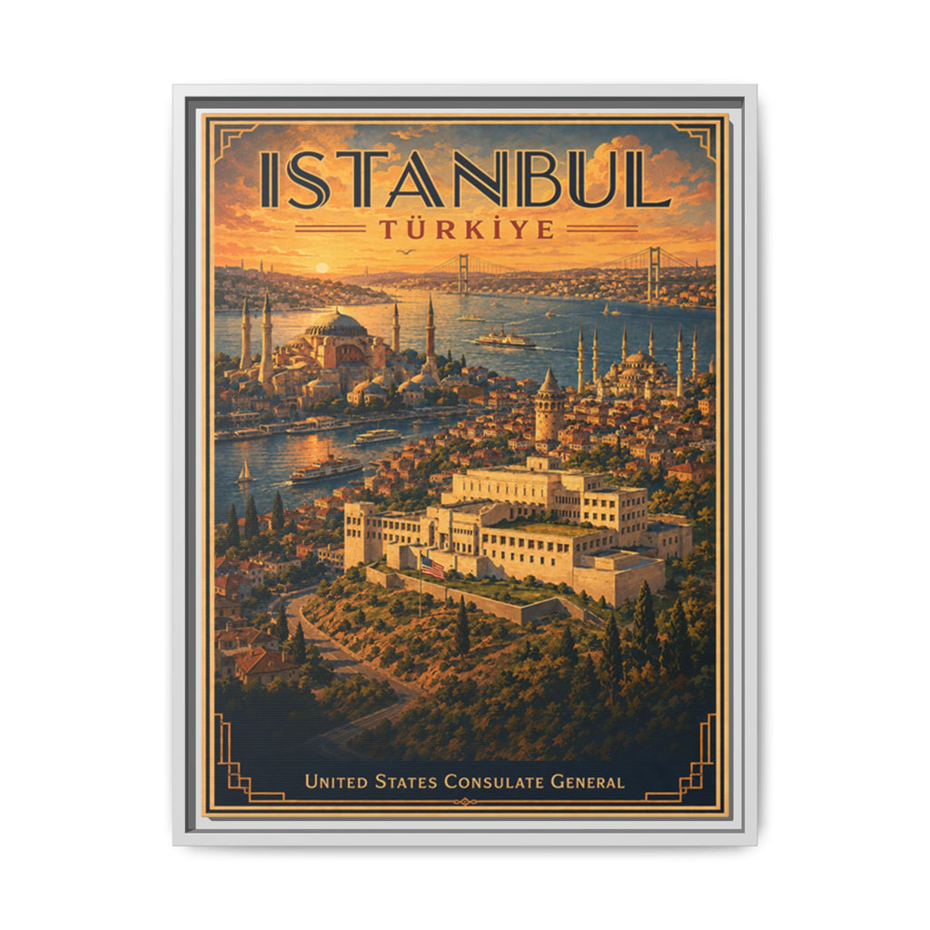 Istanbul Consulate General Wrapped Canvas Framed