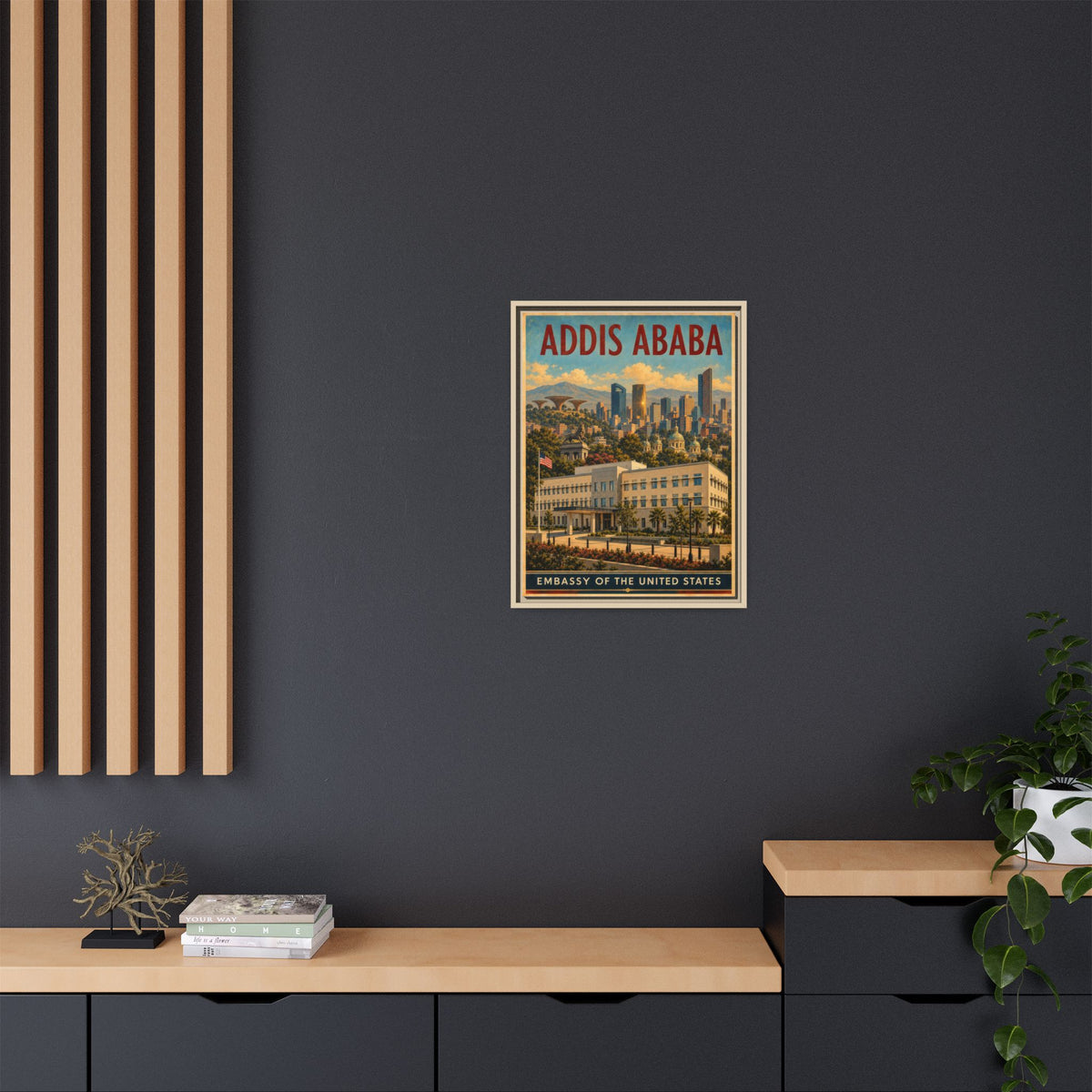 Addis Ababa Embassy Wrapped Canvas Framed