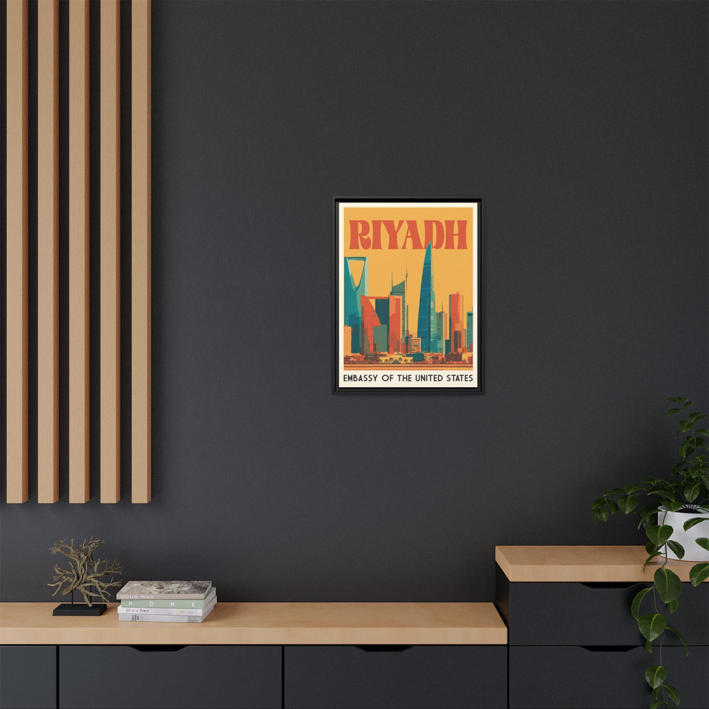 Riyadh Embassy Wrapped Canvas Framed