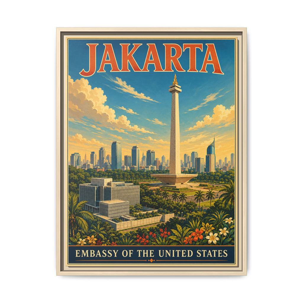 Jakarta Embassy Wrapped Canvas Framed