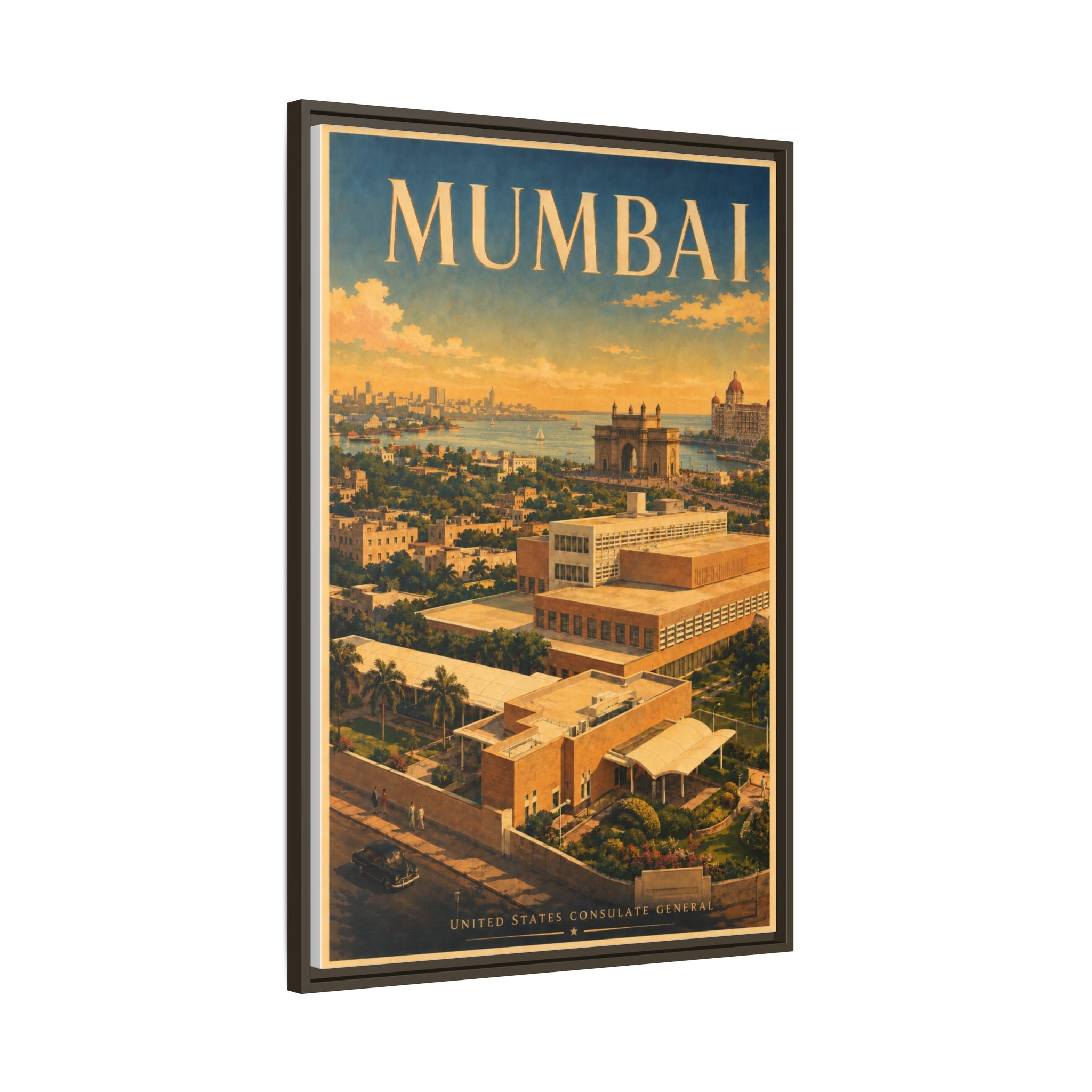 Mumbai Consulate General Wrapped Canvas Framed