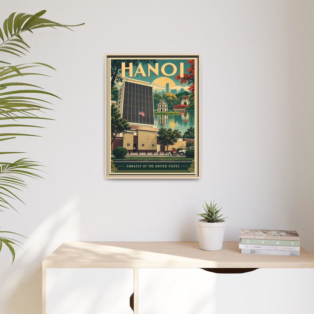 Hanoi Embassy Wrapped Canvas Framed