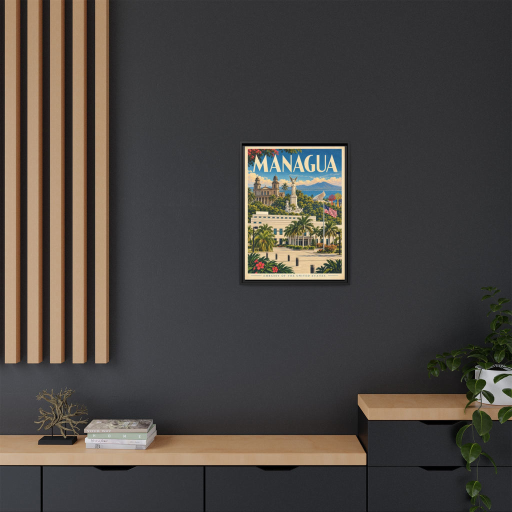 Managua Embassy Wrapped Canvas Framed
