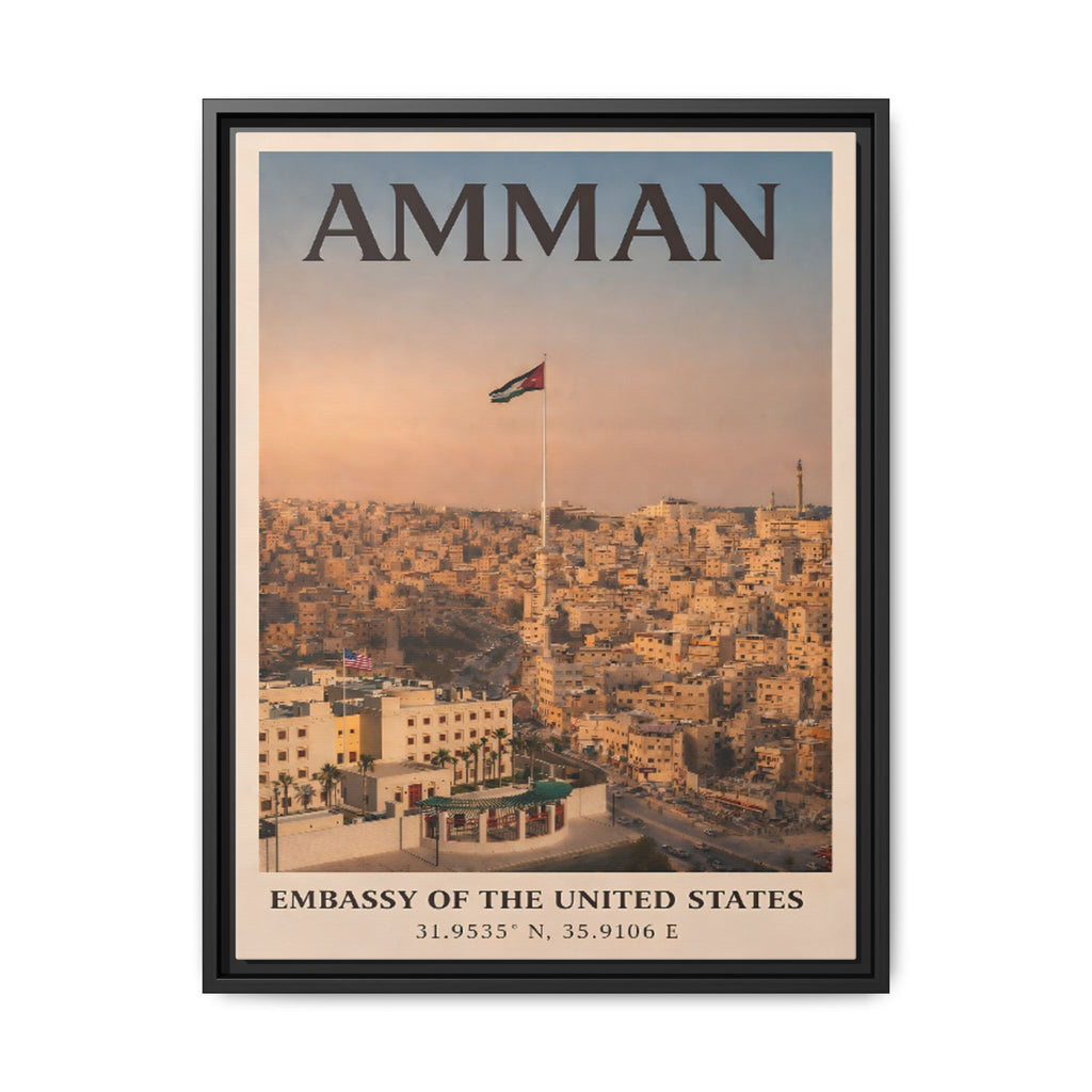 Amman Embassy Wrapped Canvas Framed