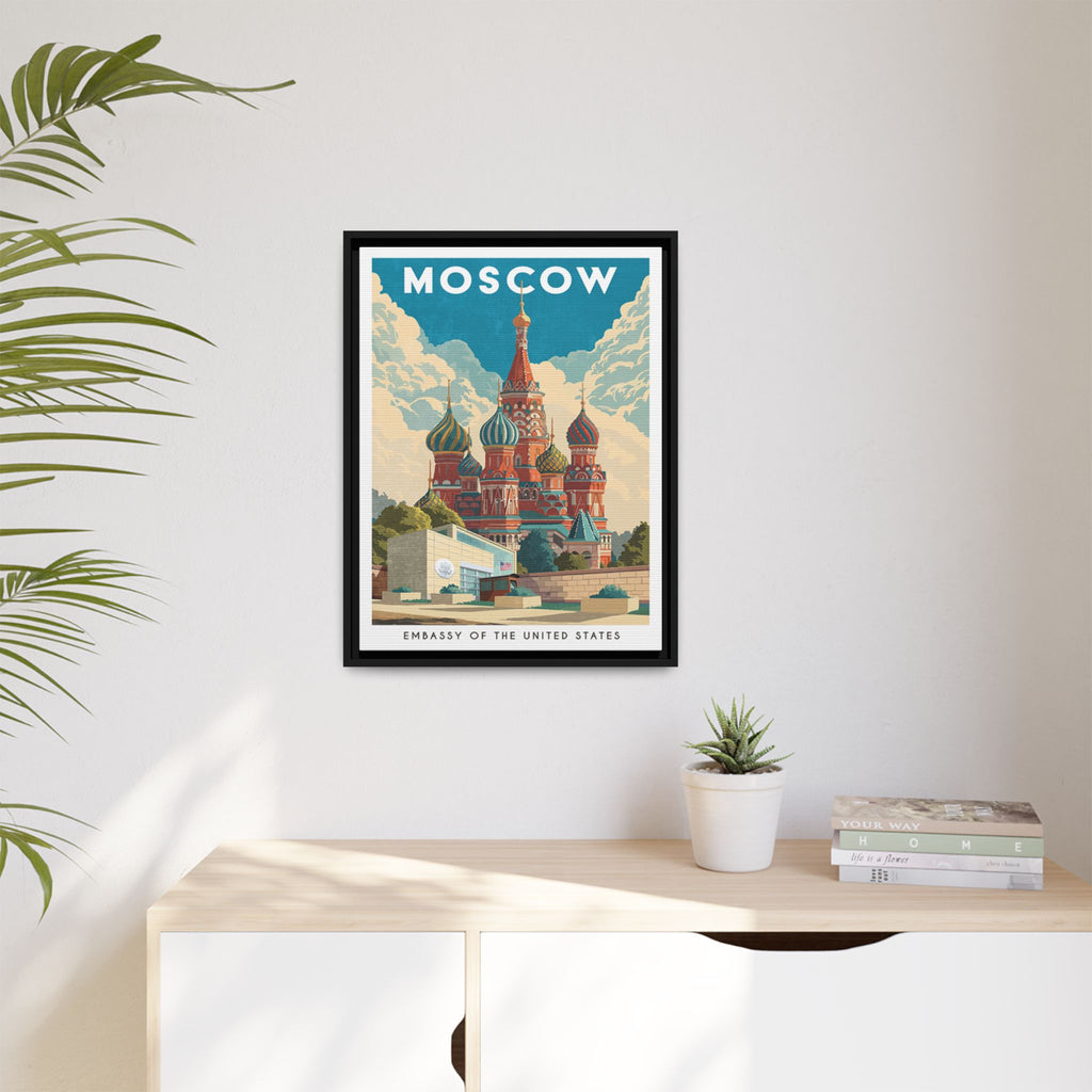 Moscow Embassy Wrapped Canvas Framed