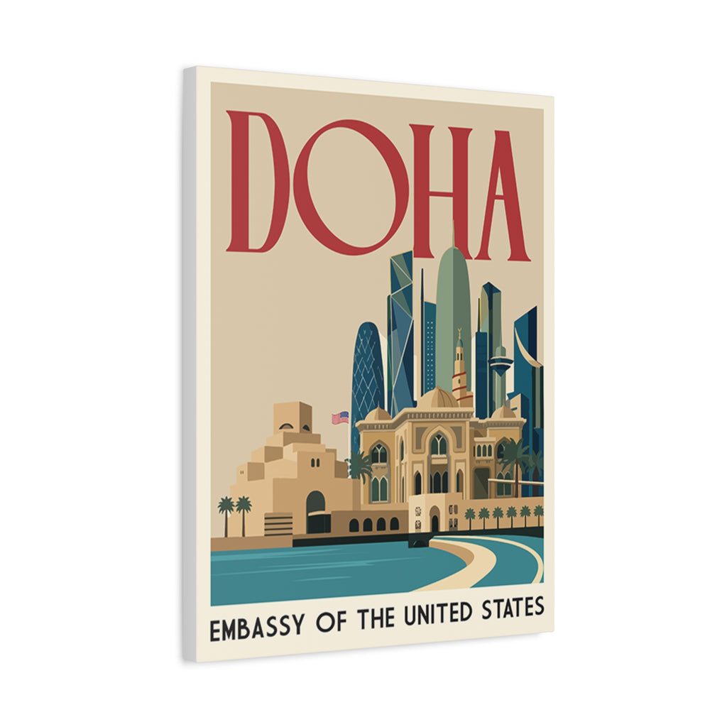 Doha Embassy Wrapped Canvas