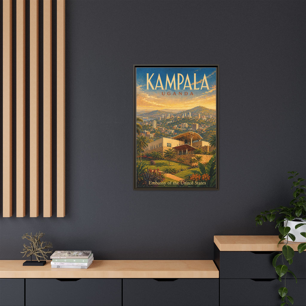Kampala Uganda Embassy Wrapped Canvas Framed