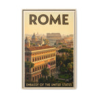 Rome Embassy Wrapped Canvas Framed