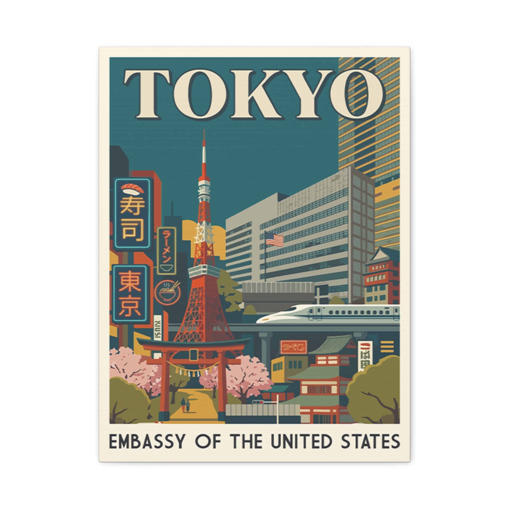 Tokyo Embassy Wrapped Canvas