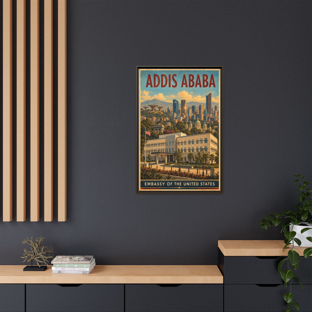 Addis Ababa Embassy Wrapped Canvas Framed
