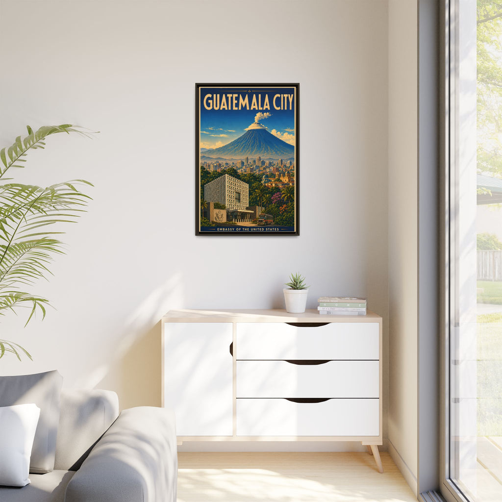 Guatemala City Embassy Wrapped Canvas Framed