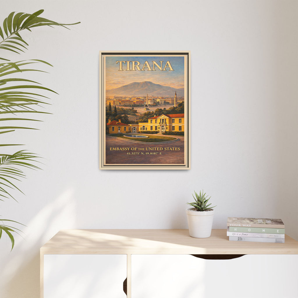 Tirana Embassy Wrapped Canvas Framed
