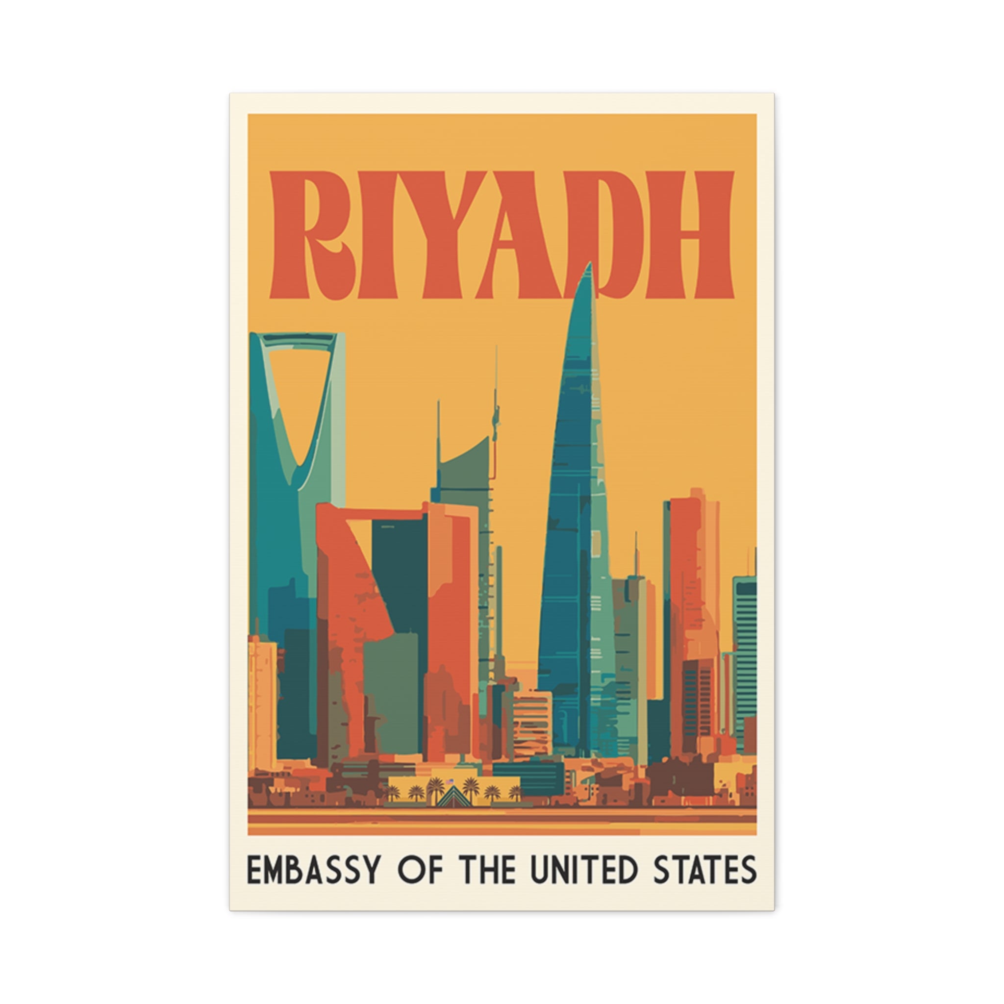 Riyadh Embassy Wrapped Canvas