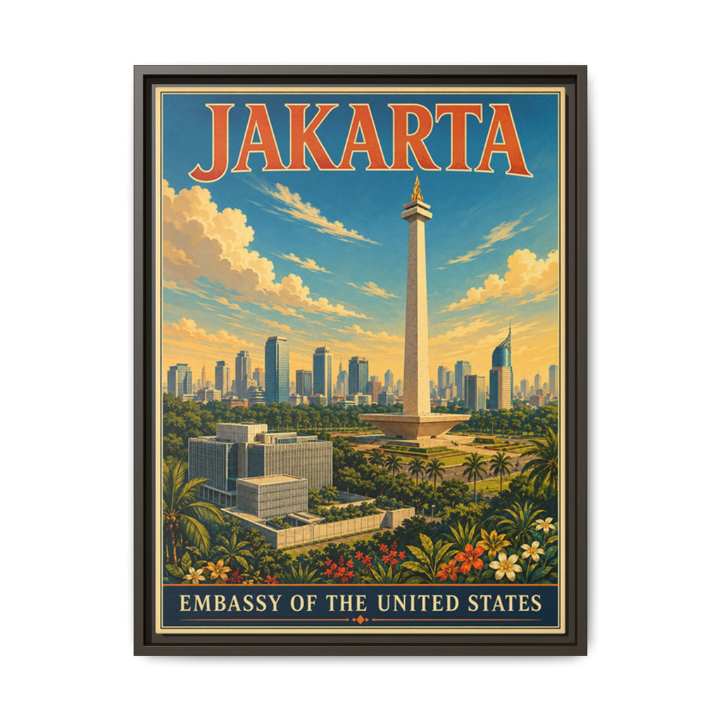 Jakarta Embassy Wrapped Canvas Framed