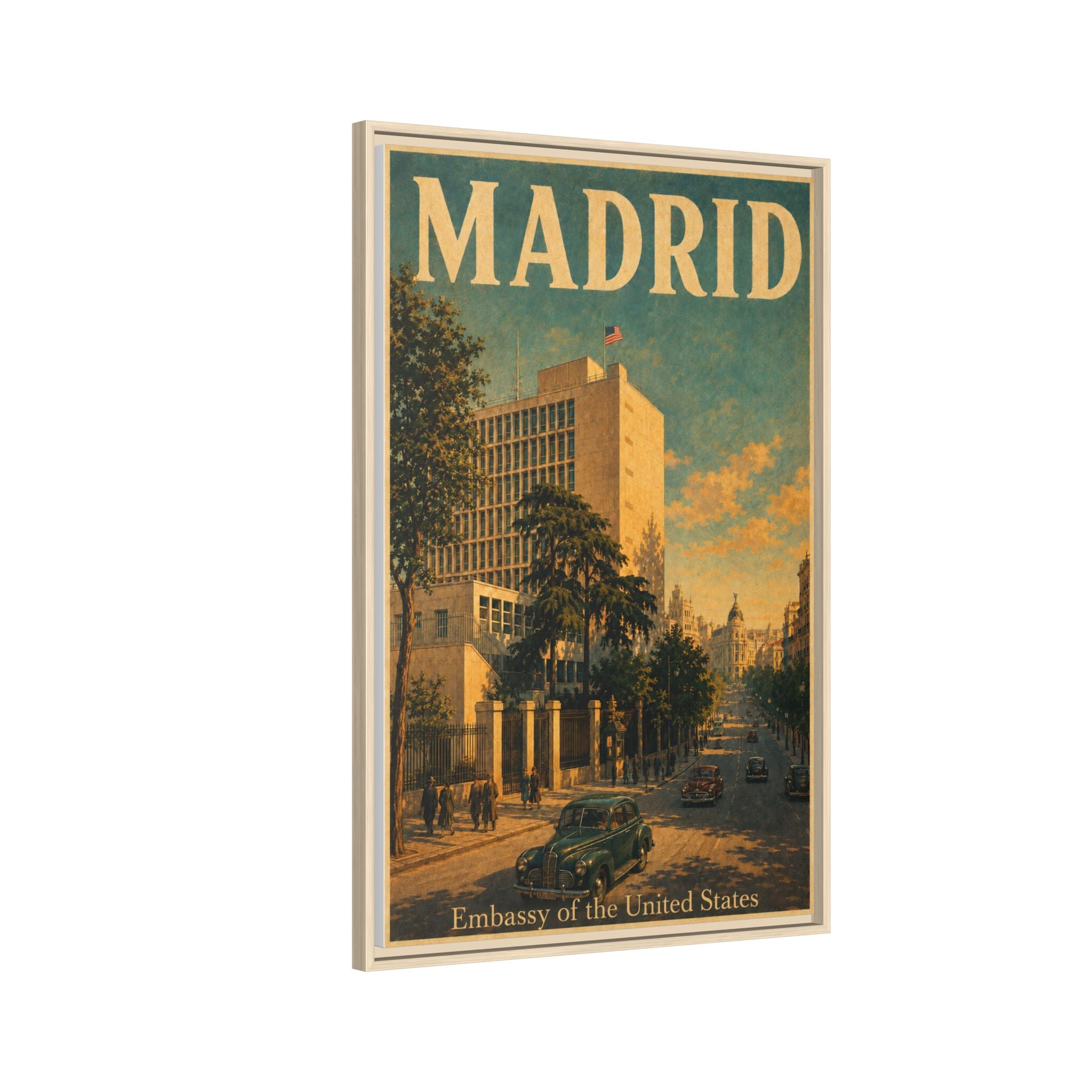 Madrid Embassy Wrapped Canvas Framed