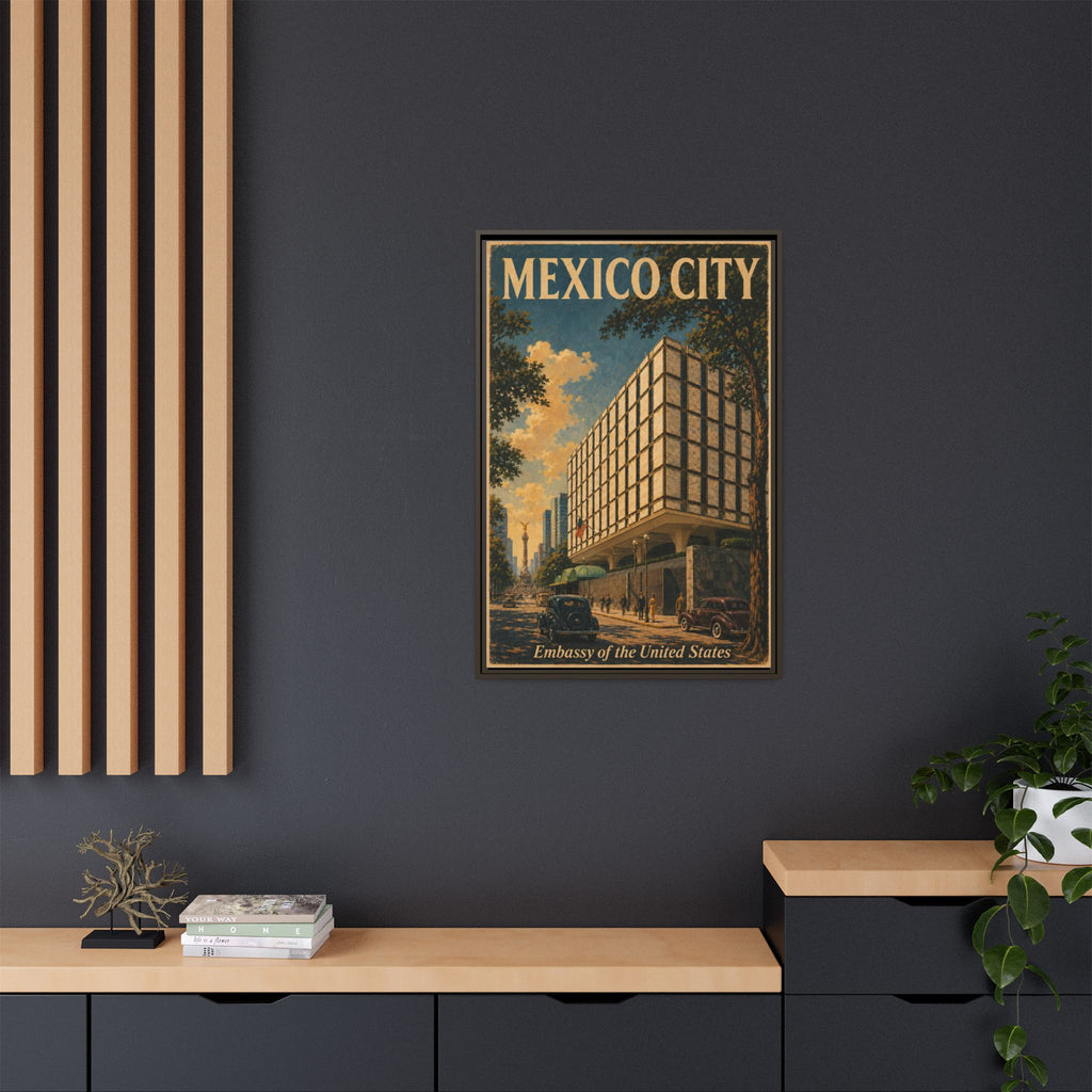 Mexico City Embassy Wrapped Canvas Framed