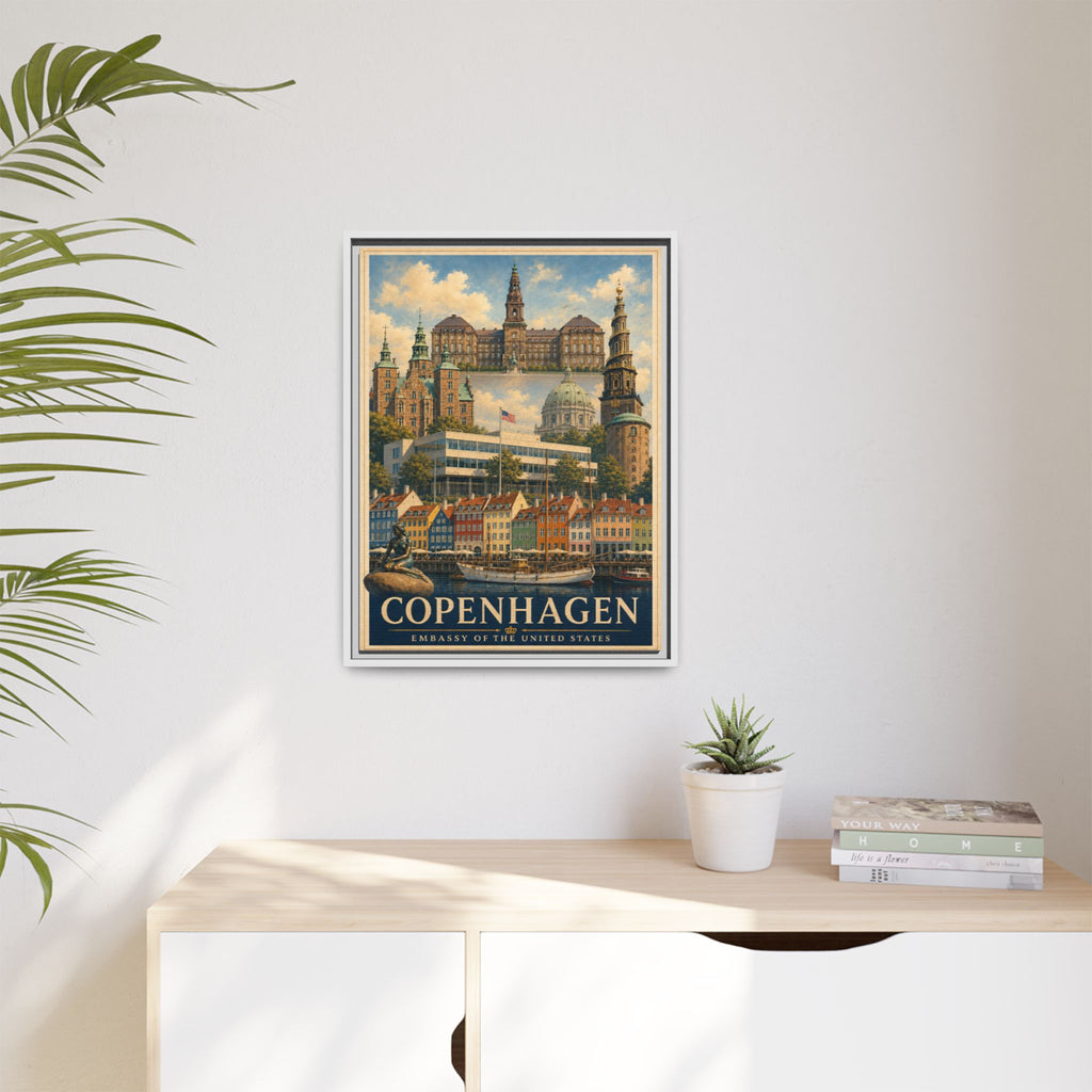 Copenhagen Embassy Wrapped Canvas Framed