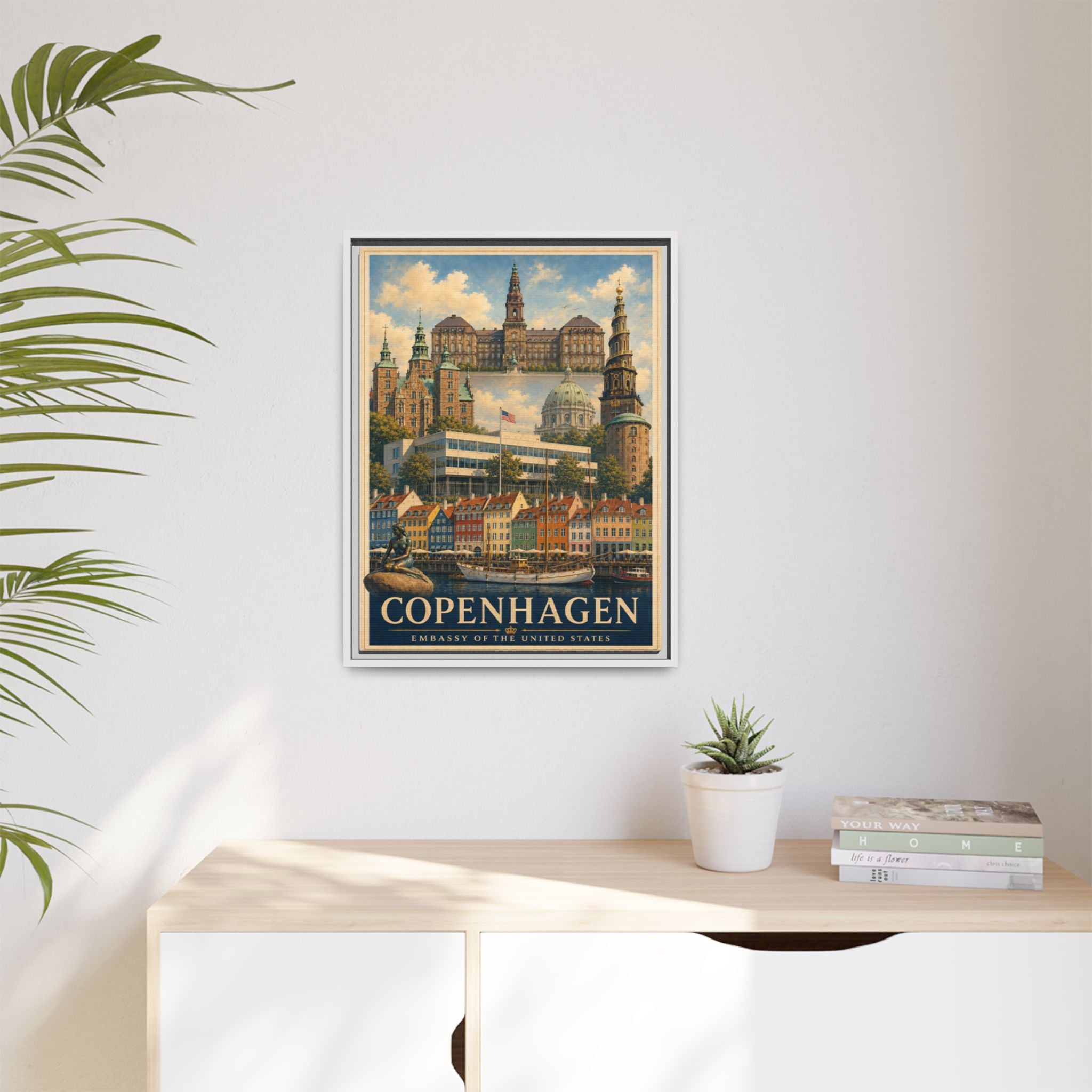 Copenhagen Embassy Wrapped Canvas Framed