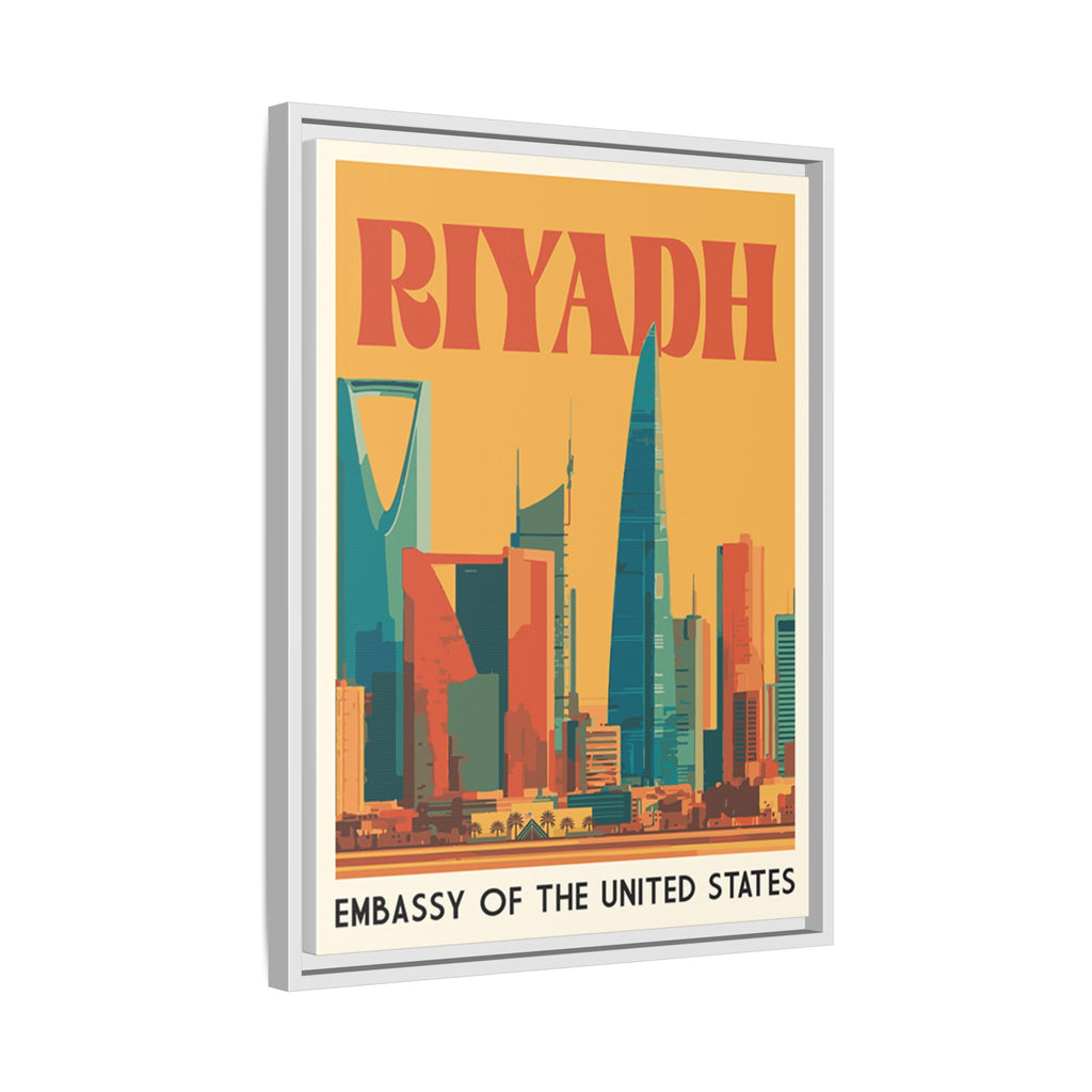 Riyadh Embassy Wrapped Canvas Framed